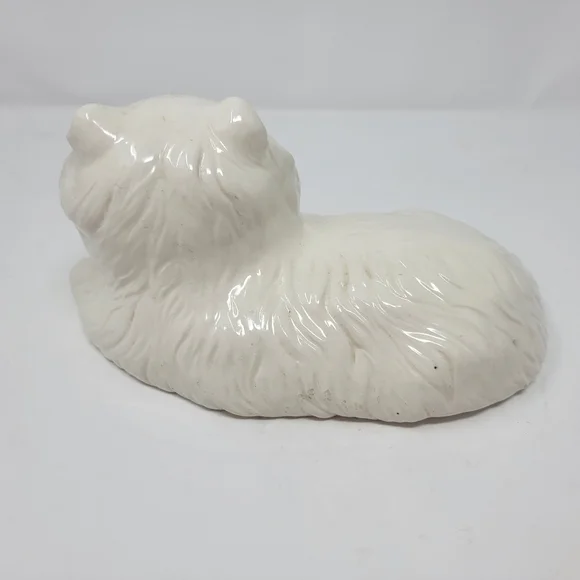 Vintage Plaster Ceramic Persian Pink Nosed Cat Kitten Statue Sculpture - Picture 2 of 7